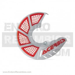 PROTECTOR DISCO ACERBIS VENTILADO DELANTERO X-BRAKE VENTED "SOLO PLÁSTICO" Blanco / Naranja