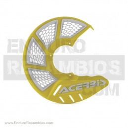 PROTECTOR DISCO ACERBIS VENTILADO DELANTERO X-BRAKE VENTED "SOLO PLÁSTICO" Amarillo/Blanco