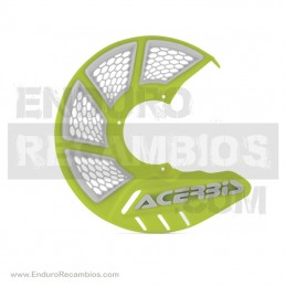 PROTECTOR DISCO ACERBIS VENTILADO DELANTERO X-BRAKE VENTED "SOLO PLÁSTICO" Amarillo Fluor/Blanco