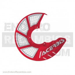 PROTECTOR DISCO ACERBIS VENTILADO DELANTERO X-BRAKE VENTED "SOLO PLÁSTICO" Rojo/Blanco