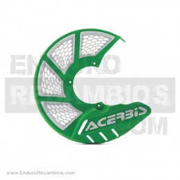 PROTECTOR DISCO ACERBIS VENTILADO DELANTERO X-BRAKE VENTED "SOLO PLÁSTICO" Verde/Blanco