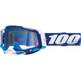 GAFAS GOGGLE 100% RACECRAFT 2 LENTE TRANSPARENTE Azul/Blanco