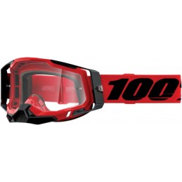 GAFAS GOGGLE 100% RACECRAFT 2 LENTE TRANSPARENTE Rojo/Negro