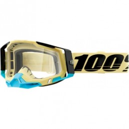 GAFAS GOGGLE 100% RACECRAFT 2 LENTE TRANSPARENTE Beige/Negro