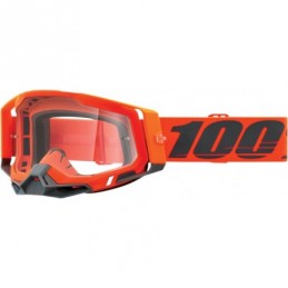 GAFAS GOGGLE 100% RACECRAFT 2 LENTE TRANSPARENTE Naranja/Gris
