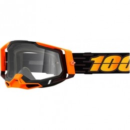 GAFAS GOGGLE 100% RACECRAFT 2 LENTE TRANSPARENTE Negro/Naranja
