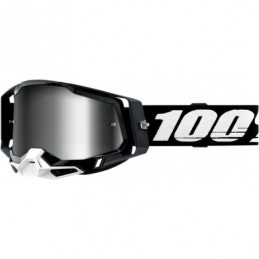 GAFAS GOGGLE 100% RACECRAFT 2 LENTE OPACA Negro/Blanco