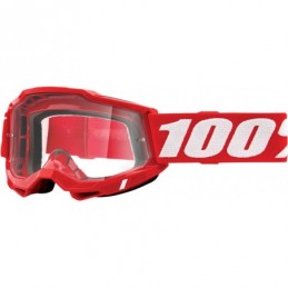 GAFAS GOGGLE 100% ACCURI 2 CON LENTE TRANSPARENTE Rojo/Blanco