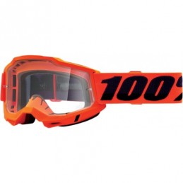 GAFAS GOGGLE 100% ACCURI 2 CON LENTE TRANSPARENTE Naranja/Negro
