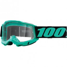 GAFAS GOGGLE 100% ACCURI 2 CON LENTE TRANSPARENTE Negro/Turquesa