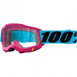 GAFAS GOGGLE 100% ACCURI 2 CON LENTE TRANSPARENTE Turquesa/Fucsia/Negro
