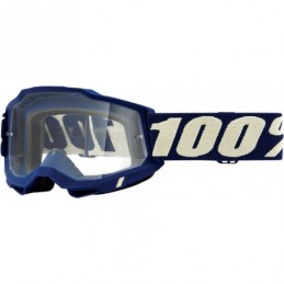 GAFAS GOGGLE 100% ACCURI 2 CON LENTE TRANSPARENTE Azul Oscuro/Blanco