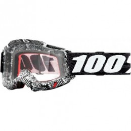 GAFAS GOGGLE 100% ACCURI 2 CON LENTE TRANSPARENTE Negro/Blanco/Gris
