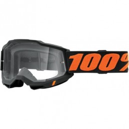 GAFAS GOGGLE 100% ACCURI 2 CON LENTE TRANSPARENTE Negro/Naranja
