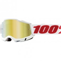 GAFAS GOGGLE 100% ACCURI 2 CON LENTE OPACA Blanco/Rojo