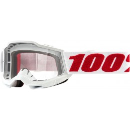 GAFAS GOGGLE 100% ACCURI 2 JOVEN LENTE TRANSPARENTE Rojo/Blanco