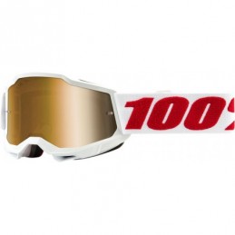 GAFAS GOGGLE 100% ACCURI 2 JOVEN LENTE OPACA Blanco/Rojo