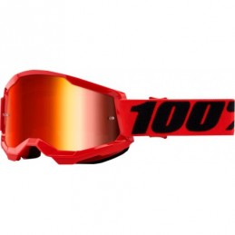 GAFAS GOGGLE 100% STRATA 2 CON LENTE OPACA Rojo/Negro