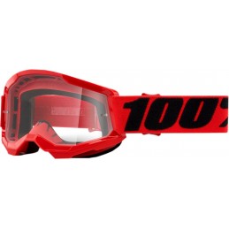 GAFAS GOGGLE 100% STRATA 2 JOVEN CON LENTE TRANSPARENTE Rojo/Negro