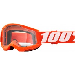 GAFAS GOGGLE 100% STRATA 2 JOVEN CON LENTE TRANSPARENTE Naranja/Blanco