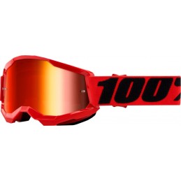 GAFAS GOGGLE 100% STRATA 2 JOVEN CON LENTE OPACA Rojo/Negro