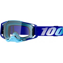 GAFAS GOGGLE 100% ARMEGA CON LENTE TRANSPARENTE Azul/Blanco