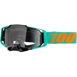 GAFAS GOGGLE 100% ARMEGA CON LENTE TRANSPARENTE Turquesa/Naranja