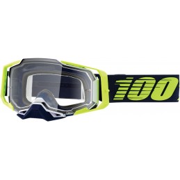 GAFAS GOGGLE 100% ARMEGA CON LENTE TRANSPARENTE Negro/Amarillo