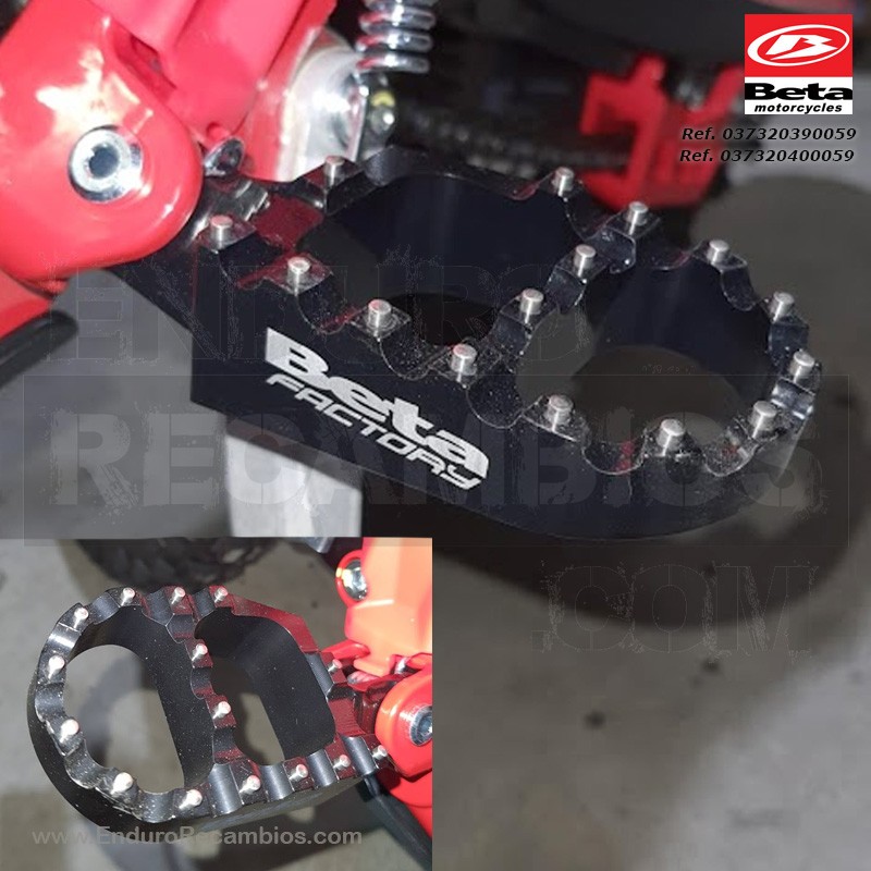 Juego Estriberas Racing Beta RR 2T-4T (2020-2024) - Aluminio Mecanizado CNC
