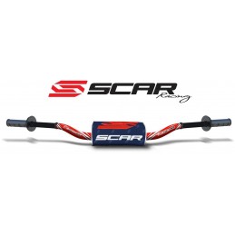 Manillar SCAR O² RC Ø28,6mm aluminio sin barra Rojo / Azul