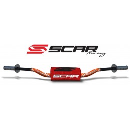 Manillar SCAR O² Ø28,6mm McGrath de aluminio sin barra Naranja/Rojo