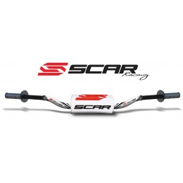 Manillar SCAR O² Ø28,6mm McGrath de aluminio sin barra Blanco/Blanco