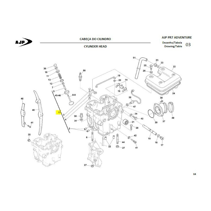 Culata del cilindro para AJP M000A00096P