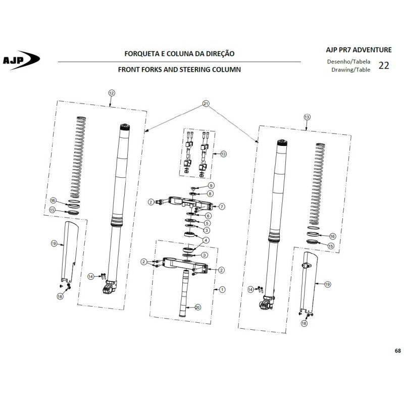 Horquilla izquierda. doble circuito para AJP 00SFC01A0085