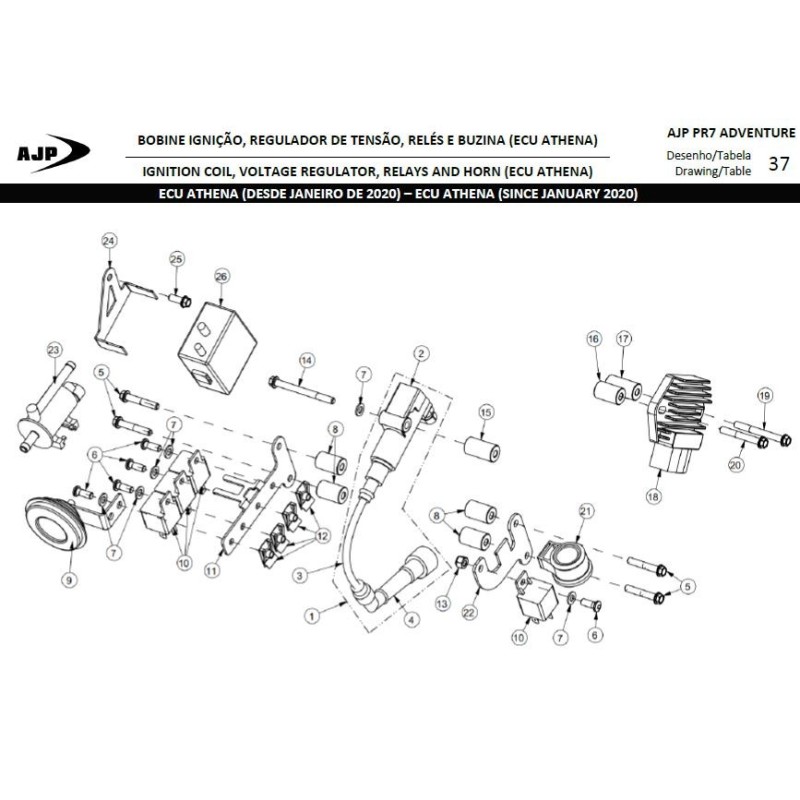 Soporte bote - 2025 para AJP 00DES01A0132