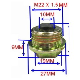 Tornillo magnético de drenaje de aceite M22 x 1.5 mm con anillo de sellado