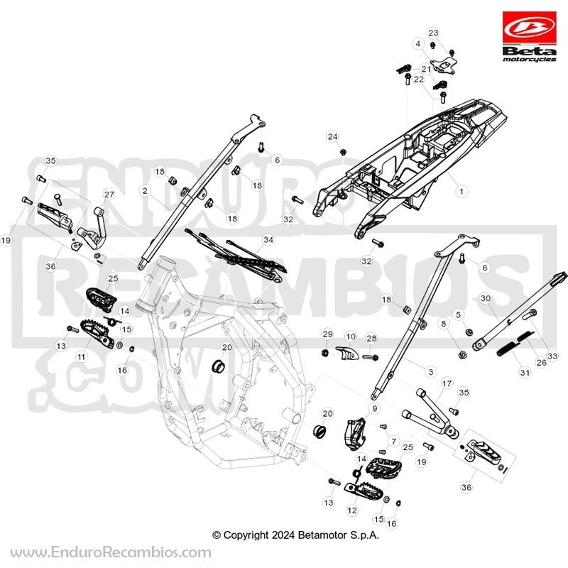 SUPPORT - ENDURO RR 4T 125 T - 051320145000