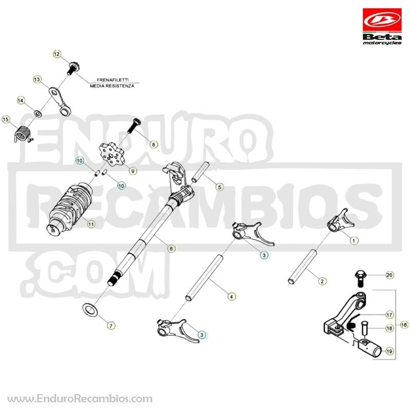 EJE SELECTOR COMPLETO - 021050070000