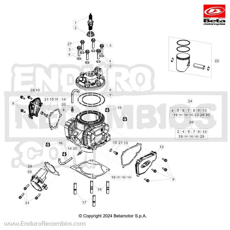 CILINDRO - KIT D66,4 -B - 02611074820B