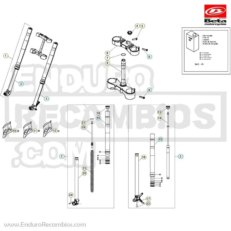 HORQUILLA COMPLETA XTRAINER 2T - 036340378000