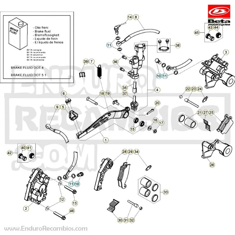 JUEGO PISTON Y GUARNICIÓN PINZA RR-4T - 2002716000