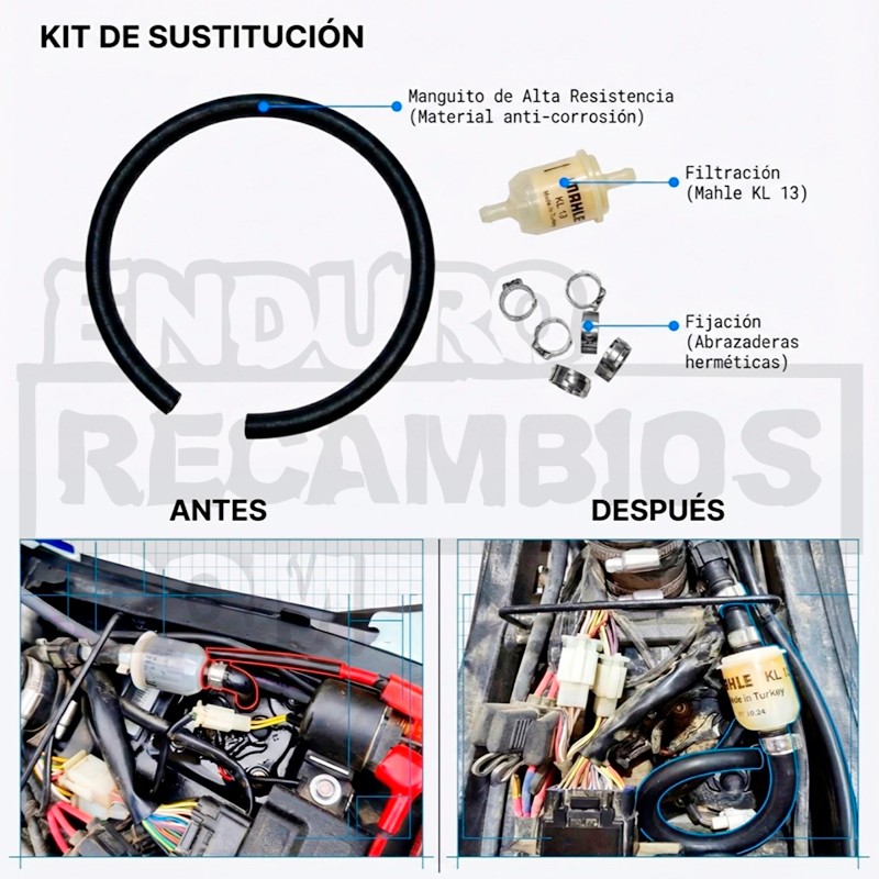 Kit de Kit mejora para Tubo y Filtro de Gasolina - Motocicletas AJP PR7
