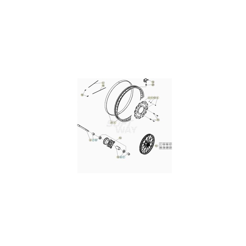 EJE RUEDA ANTERIOR RR 50 STANDARD - 021410010000