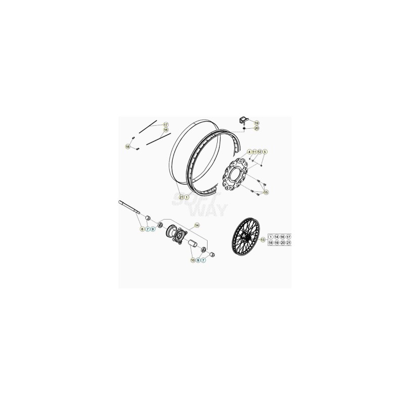 EJE RUEDA ANTERIOR RR 50 STANDARD - 021410010000