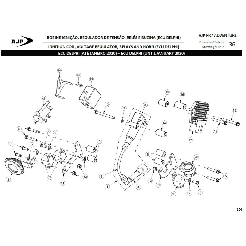 Tapa de bujía (ngk SD05EM) para AJP 8000A6740