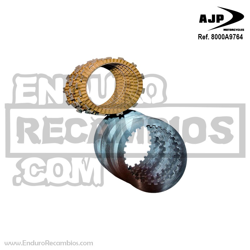 JUEGO DE DISCOS DE EMBRAGUE AJP PR7 (8 FRICCIONES + 7 DISCOS) - 8000A9764
