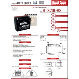 BATERÍA MOTO BTX20L BS