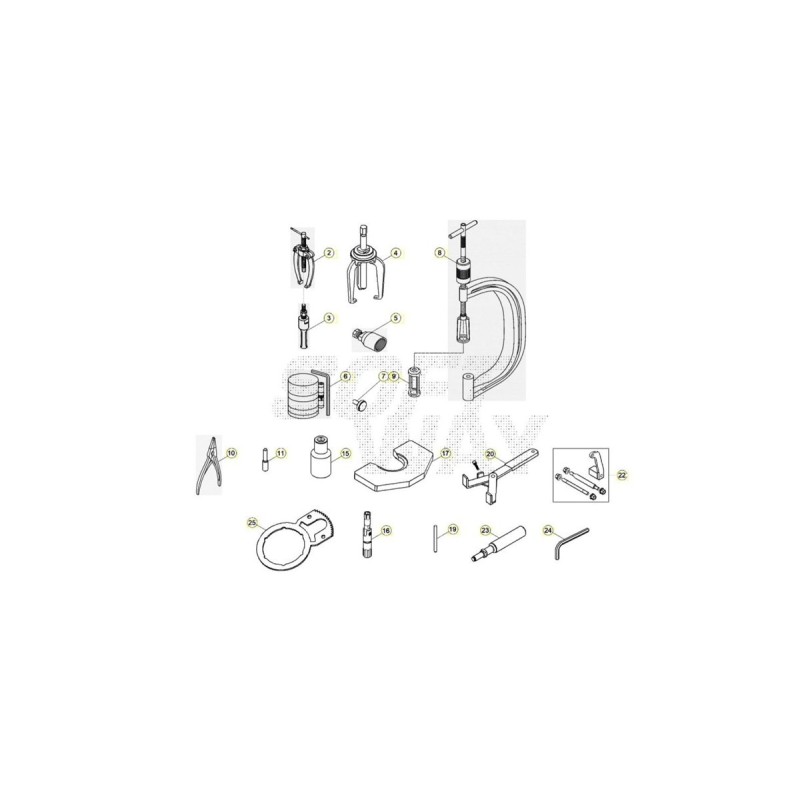 Nº 3 - EXTRACTOR COJINETES INT.20-30 MM - 006140160000