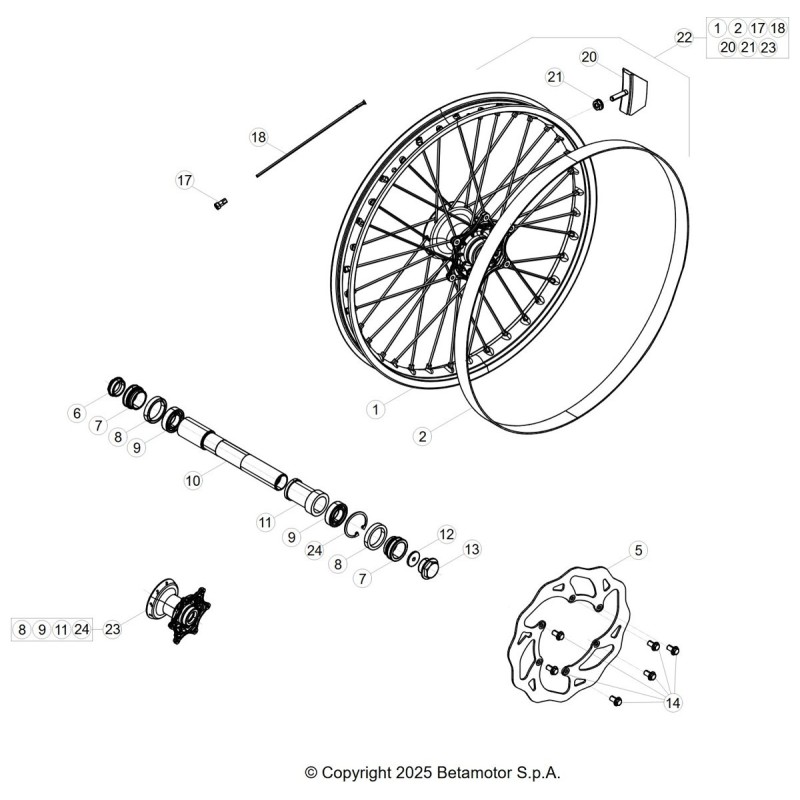 Nº 22 - RUEDA DELANTERA RX 2T 300 - 040410020032