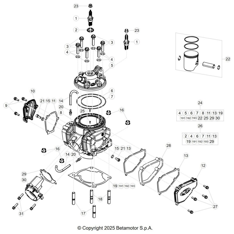 Nº 191 - JUNTA CILINDRO 0,4 MM - 065110050000